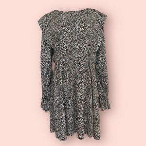 Zara Textured Long Sleeve Mini Dress
